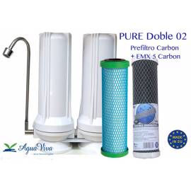 Filtro de agua PURE Doble  - Pre filtro Carbón + Cartucho EMX 5